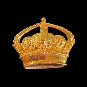 Vintage 1980s Signed Napier Gold-Tone Imperial Crown Brooch